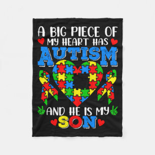 A Big Piece Of Heart Has Au Awareness Son Fleece Blanket