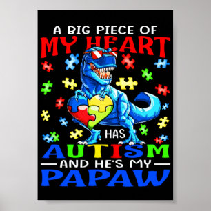 A Big Piece Of My Heart Has Autism And He Papaw Di Poster