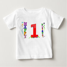 A Big Red 1 between colourful Happy Birthday