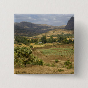 A big scenic view of a big rock mountain 15 cm square badge