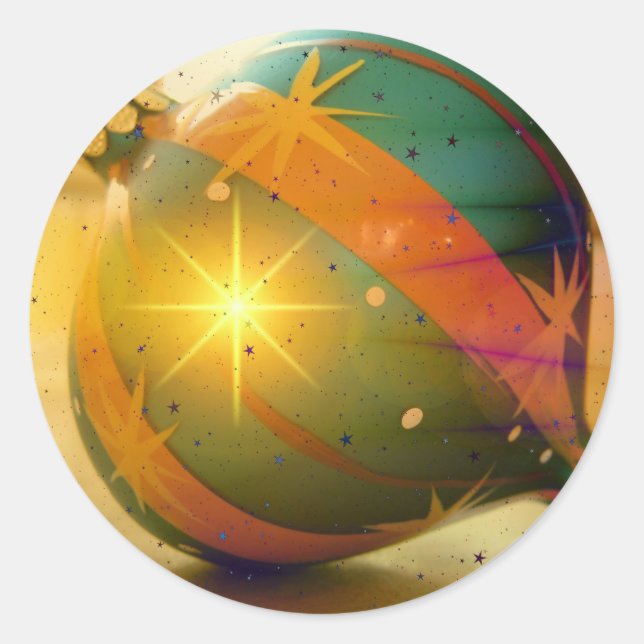 A Big Shiny Christmas Ornament Classic Round Sticker (Front)