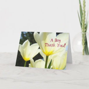 A Big Thank You! Cards White Yellow Tulip Flowers