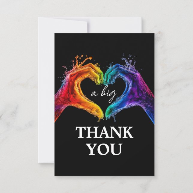 🌈❤️A big THANK YOU Heart of Pride wedding Card (Front)