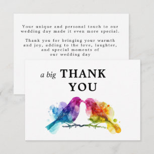 🌈A big Thank you LGBTQ+ Rainbow Lovebirds Card