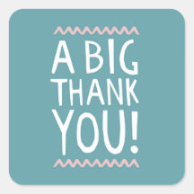 A big thank you sticker trendy typographic thanks