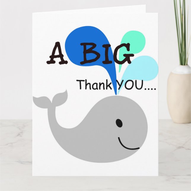 A Big Thank YOU Whale Card (Front)