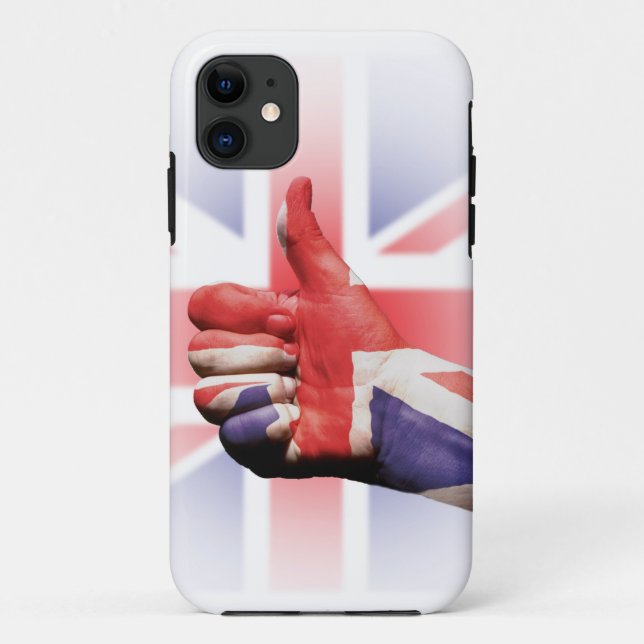 A big thumbs up 'like' with the Union Jack flag Case-Mate iPhone Case (Back)