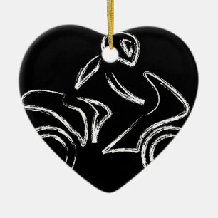 A biker on a motorbike ceramic ornament