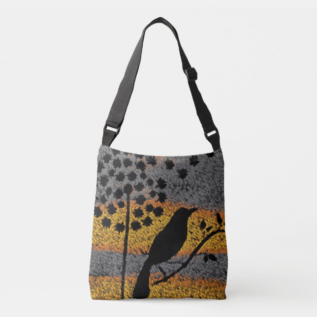 A Bird Among the Feathers  Crossbody Bag (Front)