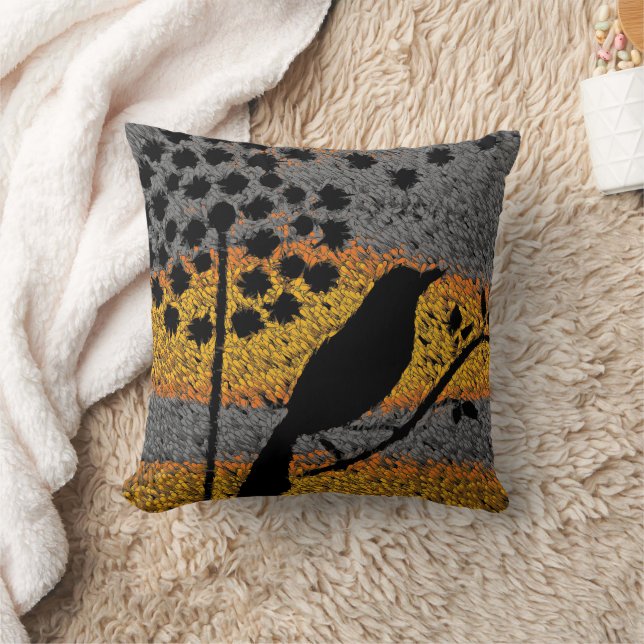 A Bird Among the Feathers  Cushion (Blanket)