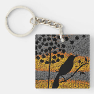 A Bird Among the Feathers Key Ring