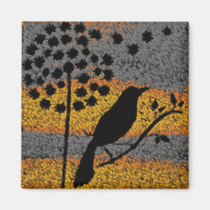 A Bird Among the Feathers Magnet