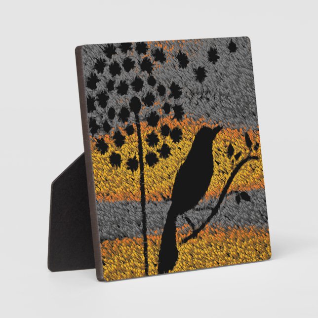 A Bird Among the Feathers Plaque with Easel (Front)