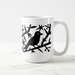 A Bird In A Tree Thinking About A Worm Coffee Mug