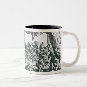 A Birth in a Gypsy Camp Two-Tone Coffee Mug