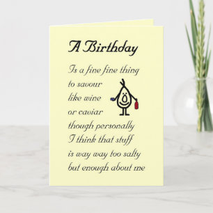 A Birthday - a funny birthday poem Card