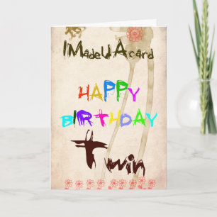 A birthday card for twin