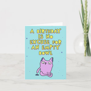 A birthday card from the cat, customisable message