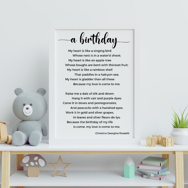 A Birthday Poem by Christina Georgina Rossetti Poster (Creator Uploaded)