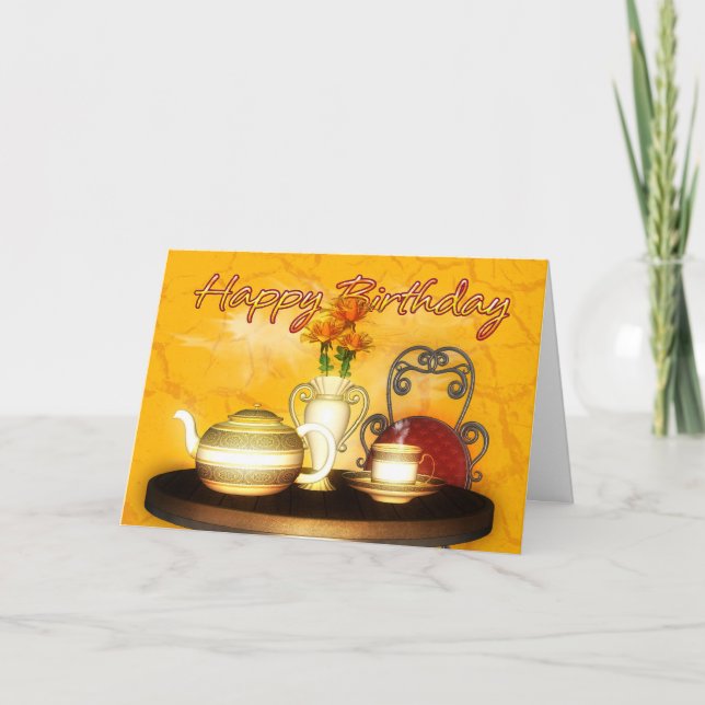 A Birthday Tea, Happy Birthday Card (Front)