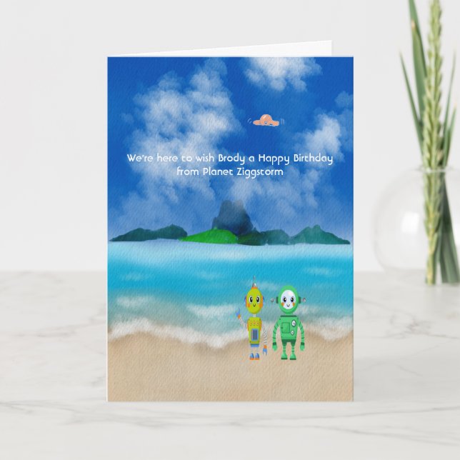 A Birthday Wish from Robots Kids Card (Front)