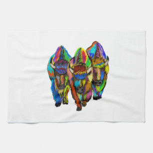 A Bison Trio Tea Towel