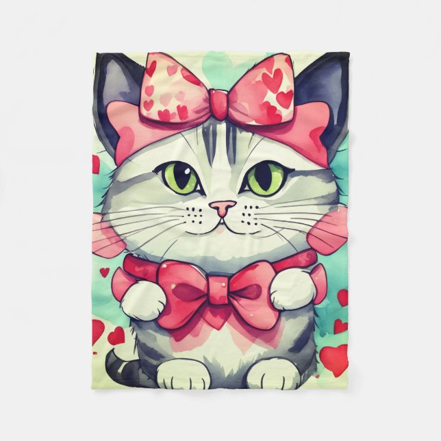 A Bitty Kitty Love fleece Blanket (Front)