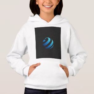 a black and blue logo with a wave on it
