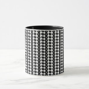 a black and white background with a lot of dots mug