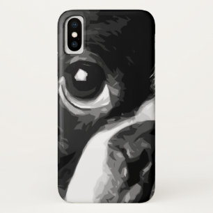 A black and white Boston terrier iPhone X Case