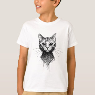 A black and white cat's head T-Shirt