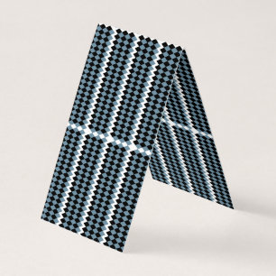 a black and white chequered pattern with a white b business card