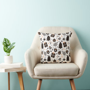 A Black and White Christmas Pattern Cushion