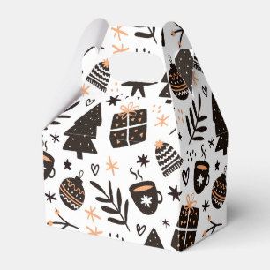 A Black and White Christmas Pattern Favour Box