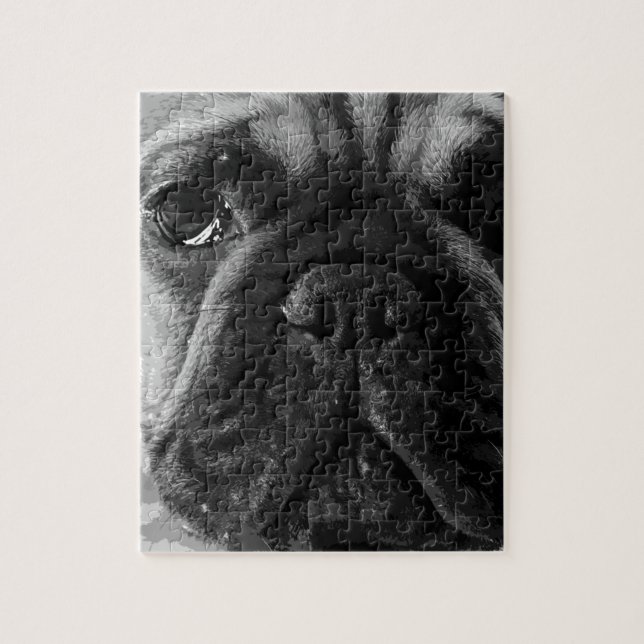 A black and white French bulldog Jigsaw Puzzle (Vertical)