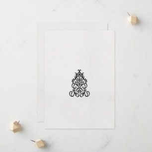 a black and white image of an ornate design announcement