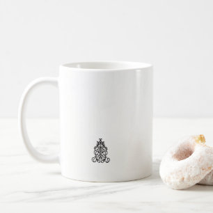 a black and white image of an ornate design coffee mug