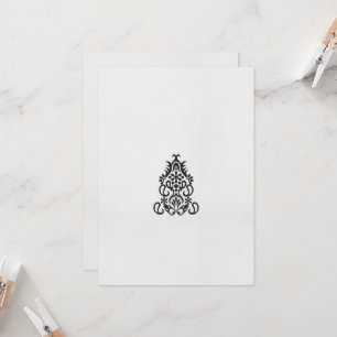 a black and white image of an ornate design invitation