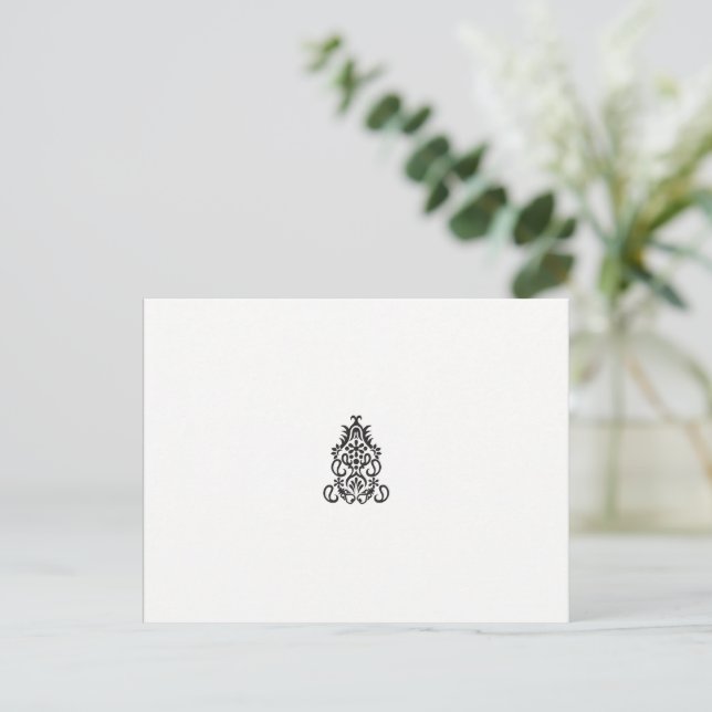 a black and white image of an ornate design postcard (Standing Front)