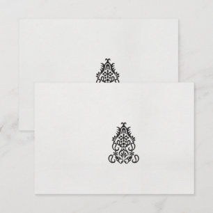 a black and white image of an ornate design thank you card