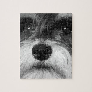 A black and white Miniature Schnauzer Jigsaw Puzzle