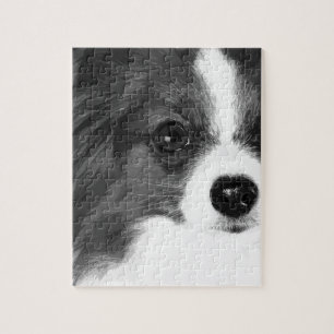 A black and white Papillon Jigsaw Puzzle