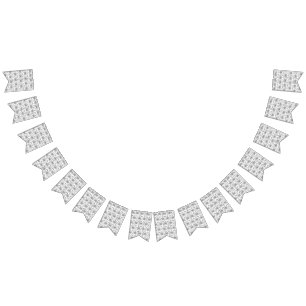 a black and white pattern with a white background bunting