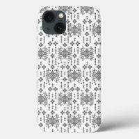 a black and white pattern with a white background