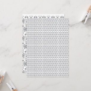 a black and white pattern with a white background invitation