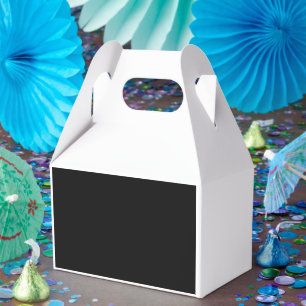a black and white photo favour box