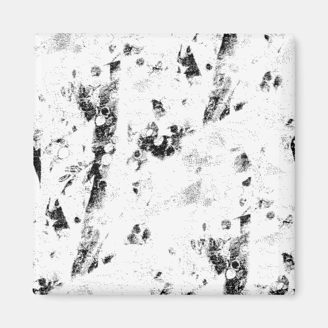 a black and white photo of a black and white photo magnet (Front)