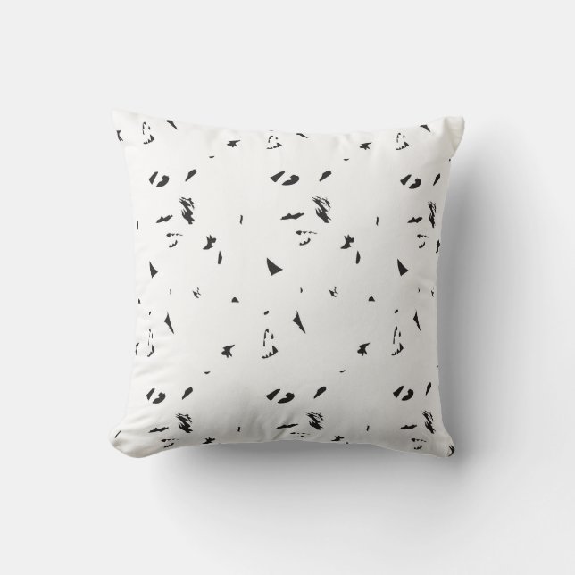 a black and white photo of a flock of birds cushion (Front)