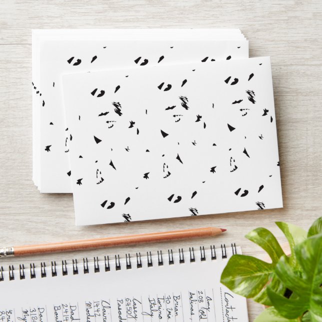 a black and white photo of a flock of birds envelope (Stacked)