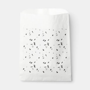 a black and white photo of a flock of birds favour bag